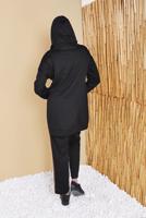 Tesettür giyim SİYAH 2 RENKLİ İKİLİ PANTOLONLU EŞOFMAN TAKIMI 3256