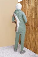 Tesettür giyim YEŞİL ÜÇ RENK PANTOLONLU EŞOFMAN TAKIM  3555 
