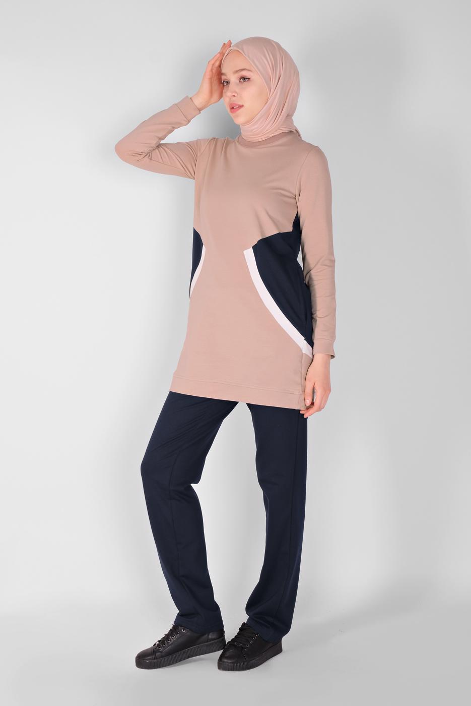 Hijab clothing POWDER ROUND COLLAR TRACKSUIT SET 4519 