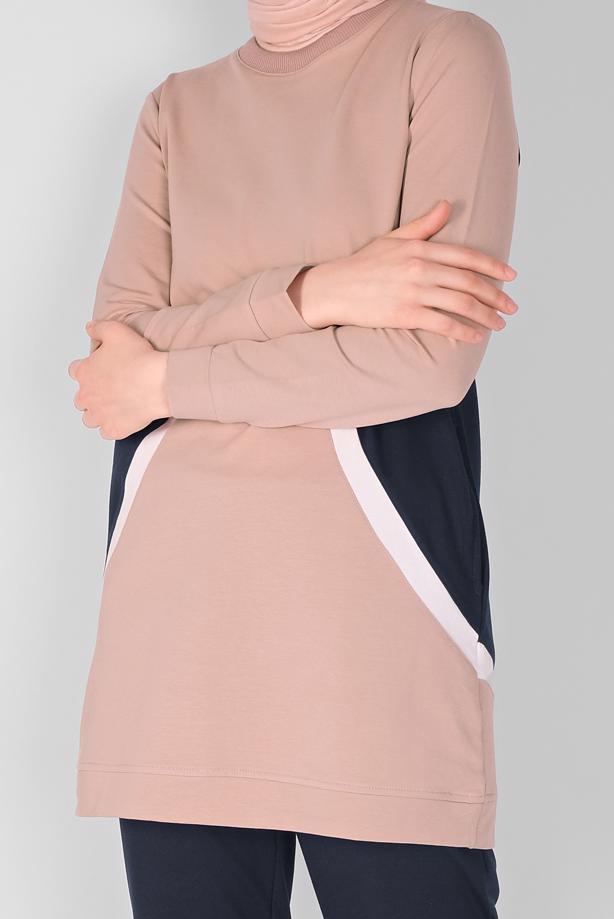 Vêtements hijab  ROUND COLLAR TRACKSUIT SET 4519  - TRENDTESETTÜR