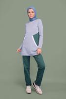 Tesettür giyim MAVİ YUVARLAK YAKA EŞOFMAN TAKIM 4519