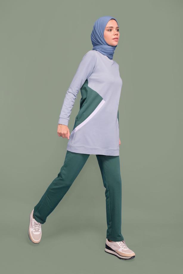 Tesettür giyim  YUVARLAK YAKA EŞOFMAN TAKIM 4519 - TRENDTESETTÜR