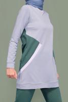 Tesettür giyim MAVİ YUVARLAK YAKA EŞOFMAN TAKIM 4519