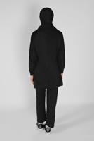 Tesettür giyim SİYAH BASKI DETAYLI CEPLİ PANTOLON EŞOFMAN TAKIM 4956 