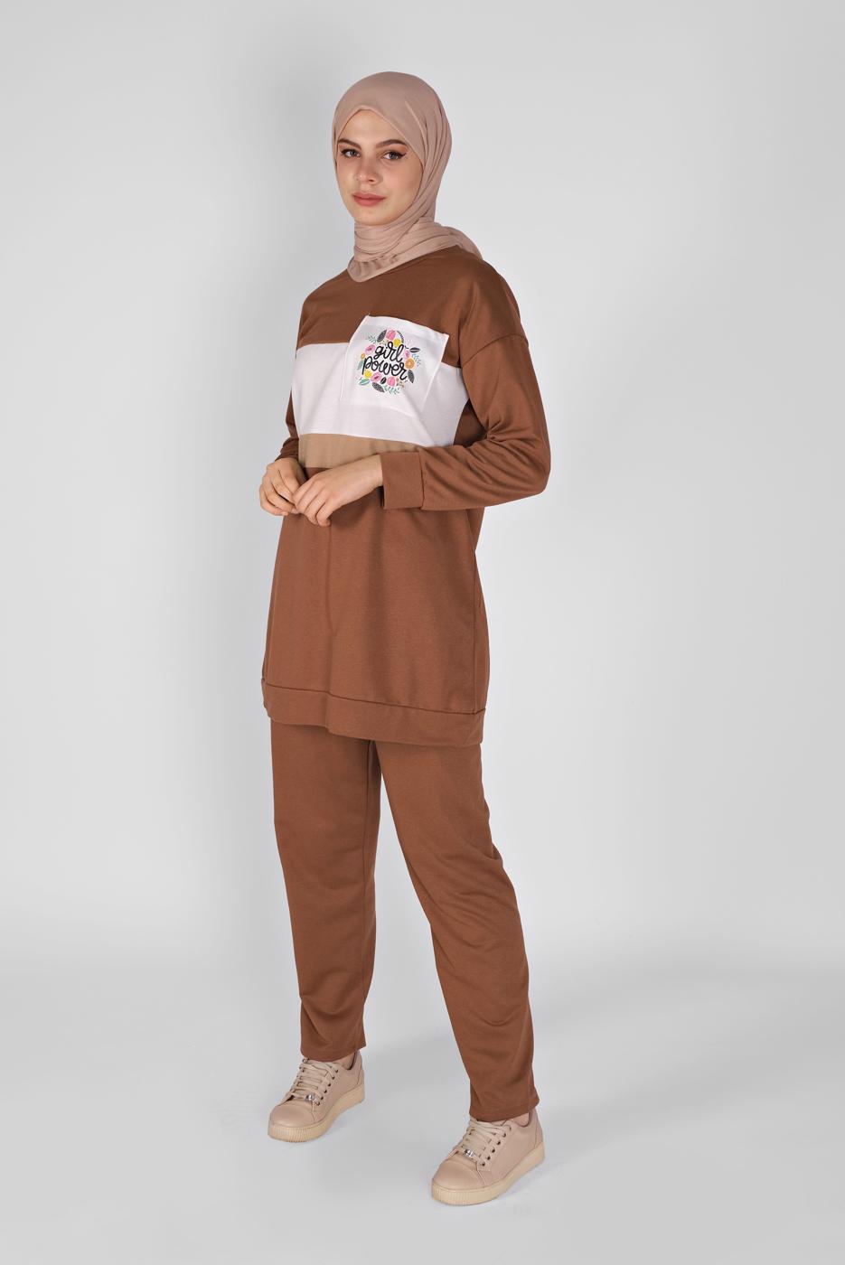 Vêtements hijab TABA ENSEMBLE SURVÊTEMENT IMPRIMÉ AVEC PANTALON 4956