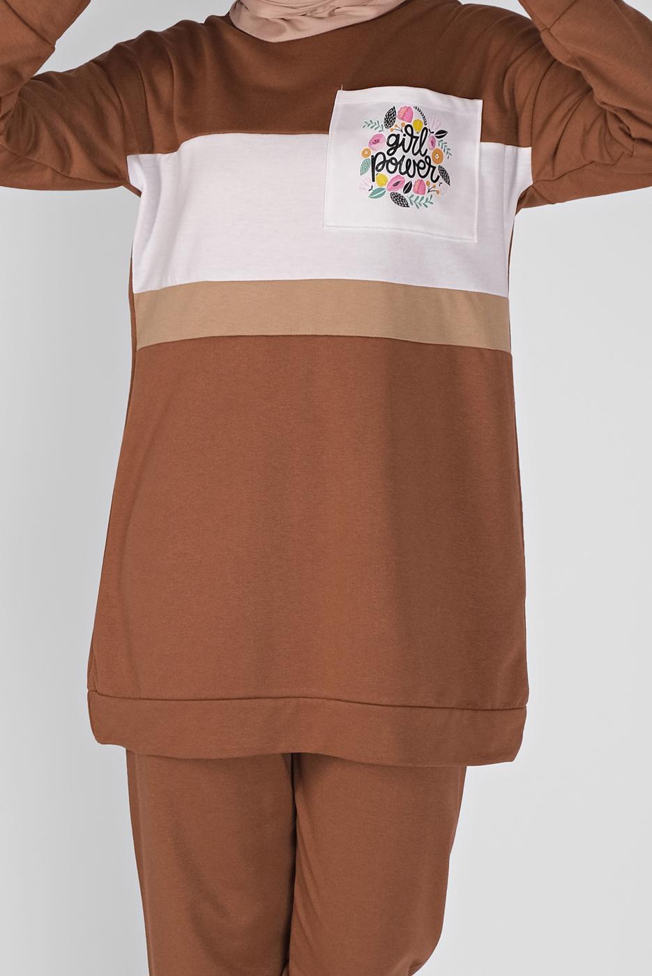 Vêtements hijab TABA ENSEMBLE SURVÊTEMENT IMPRIMÉ AVEC PANTALON 4956