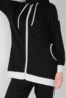 Vêtements hijab NOIR ENSEMBLE SURVÊTEMENT ZIPPÉ AVEC PANTALON 5156