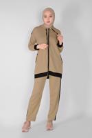 Vêtements hijab BRUN ENSEMBLE SURVÊTEMENT ZIPPÉ AVEC PANTALON 5156