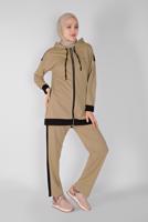 Vêtements hijab BRUN ENSEMBLE SURVÊTEMENT ZIPPÉ AVEC PANTALON 5156