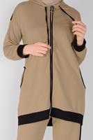 Vêtements hijab BRUN ENSEMBLE SURVÊTEMENT ZIPPÉ AVEC PANTALON 5156