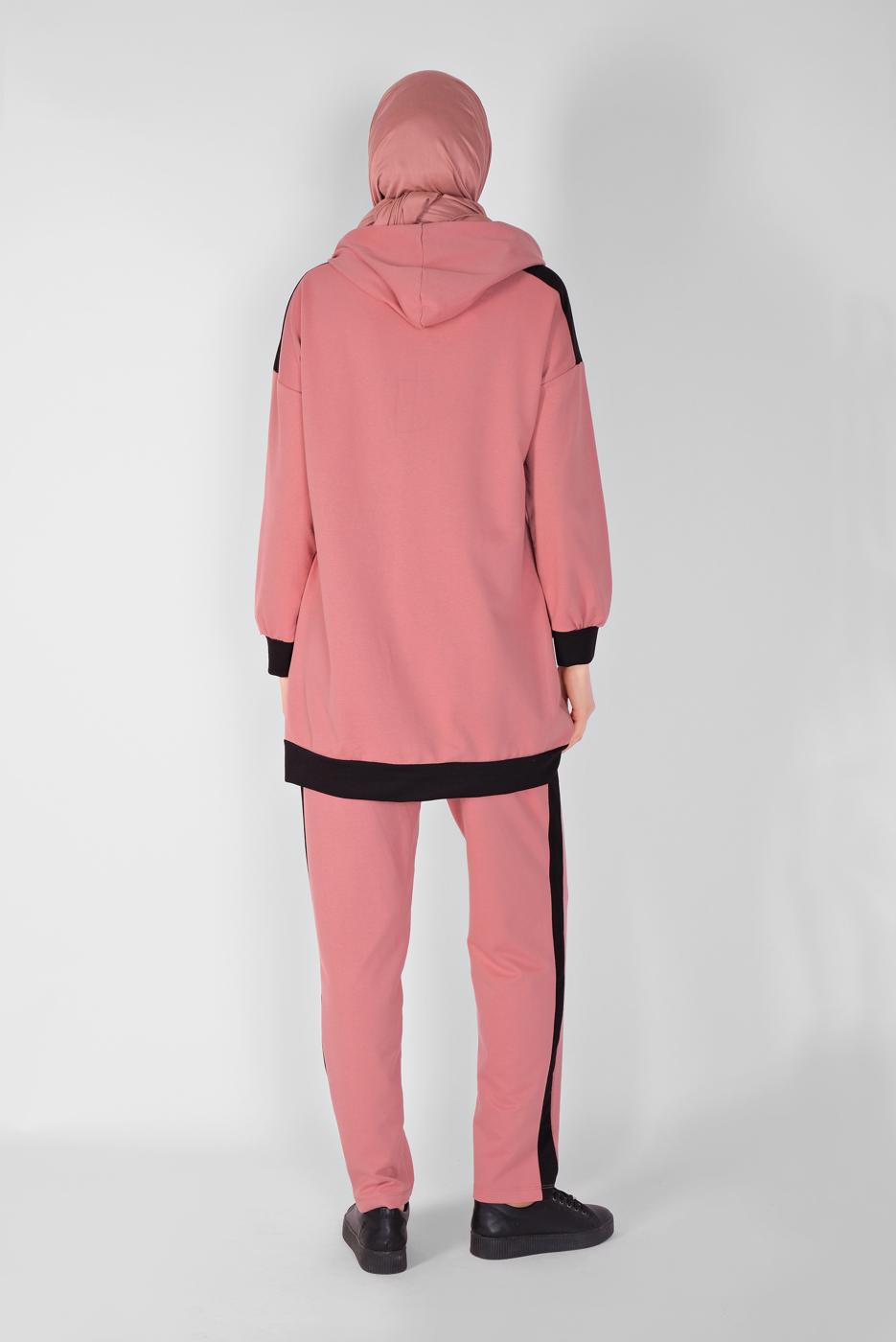 Vêtements hijab POUDRE ENSEMBLE SURVÊTEMENT ZIPPÉ AVEC PANTALON 5156