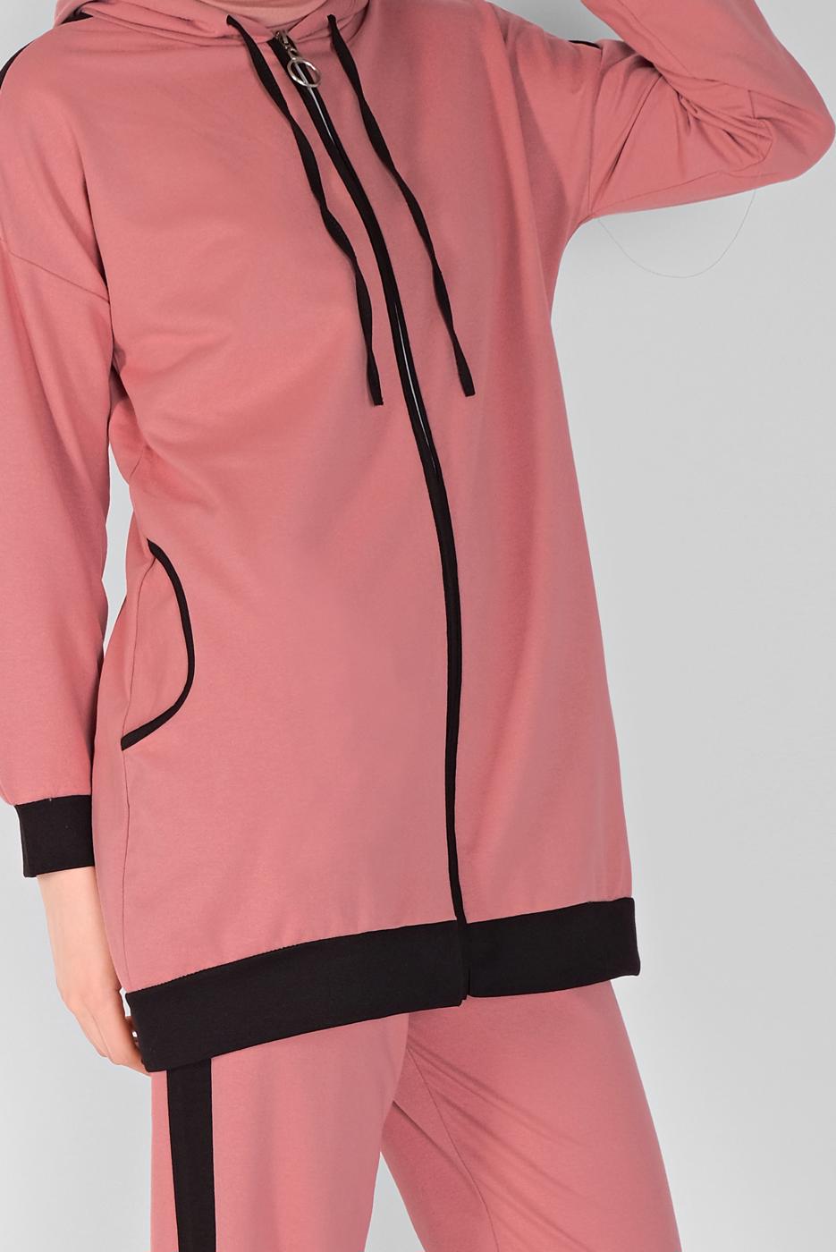 Vêtements hijab POUDRE ENSEMBLE SURVÊTEMENT ZIPPÉ AVEC PANTALON 5156