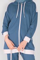 Tesettür giyim LACİVERT BİYELİ FERMUARLI PANTOLONLU EŞOFMAN TAKIM  5156 