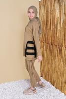 Tesettür giyim KAHVE İKİ RENK KAPÜŞONLU EŞOFMAN TAKIM 5256