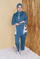 Tesettür giyim LACİVERT İKİ RENK KAPÜŞONLU EŞOFMAN TAKIM 5256