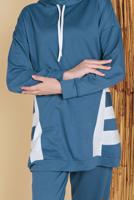 Tesettür giyim LACİVERT İKİ RENK KAPÜŞONLU EŞOFMAN TAKIM 5256