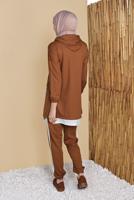 Tesettür giyim KAHVE CEPLİ İKİLİ PANTOLONLU EŞOFMAN TAKIM 6555