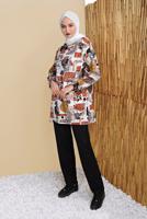 Tesettür giyim SİYAH RENKLİ DESENLİ PANTOLONLU EŞOFMAN TAKIM 6556 