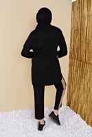 Tesettür giyim SİYAH ŞERİT DETAYLI PANTOLONLU EŞOFMAN TAKIM  8256  