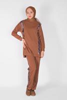 Vêtements hijab TABA ENSEMBLE PANTALON DÉTAILLÉ À RAYURES  9456