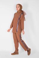 Vêtements hijab TABA ENSEMBLE PANTALON DÉTAILLÉ À RAYURES  9456