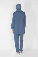 Tesettür giyim LACİVERT ŞERİT DETAYLI PANTOLONLU EŞOFMAN TAKIM  9456 