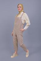 Vêtements hijab BEIGE SALOPES EN DENIM AVEC POCHES 432 