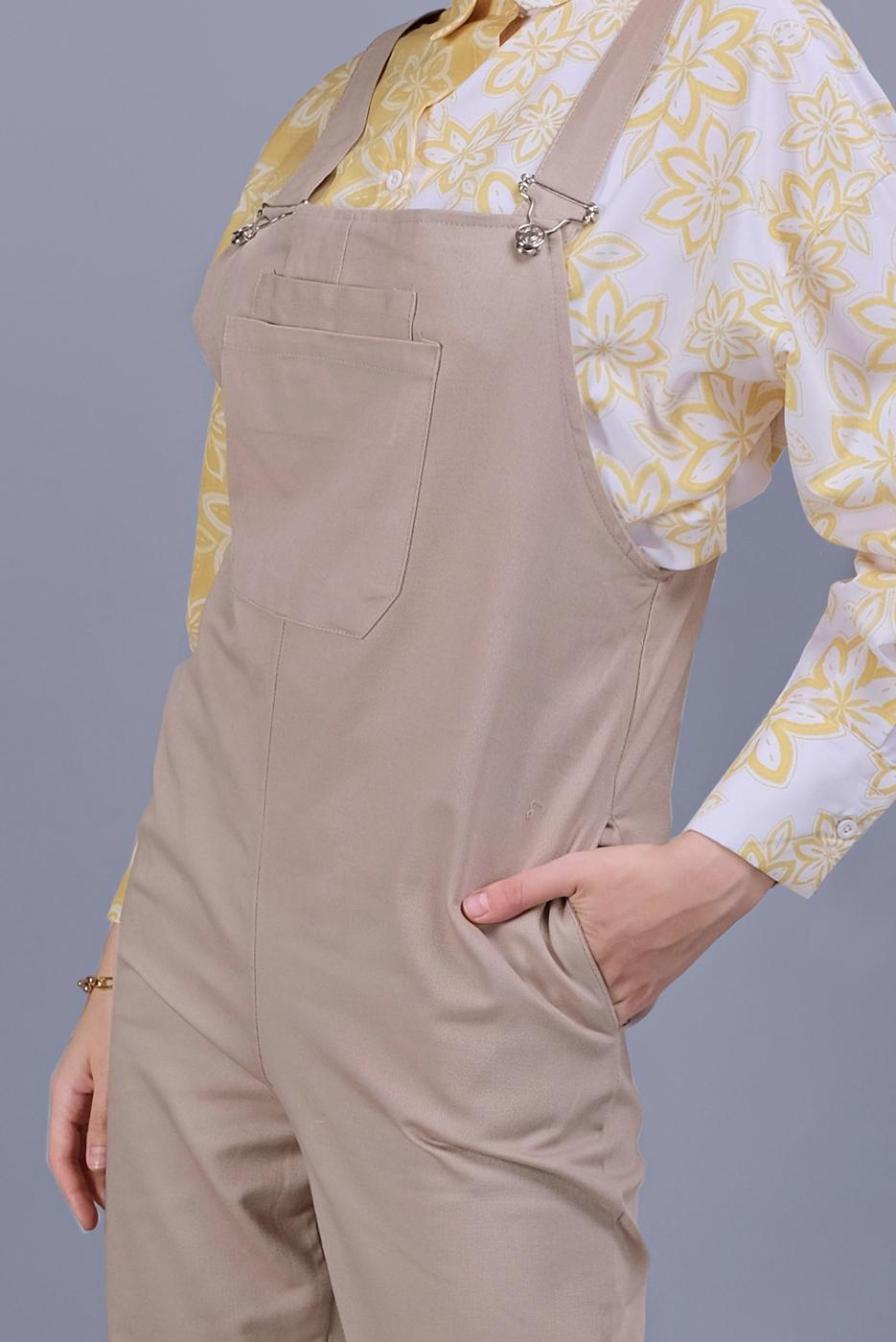 Vêtements hijab BEIGE SALOPES EN DENIM AVEC POCHES 432 