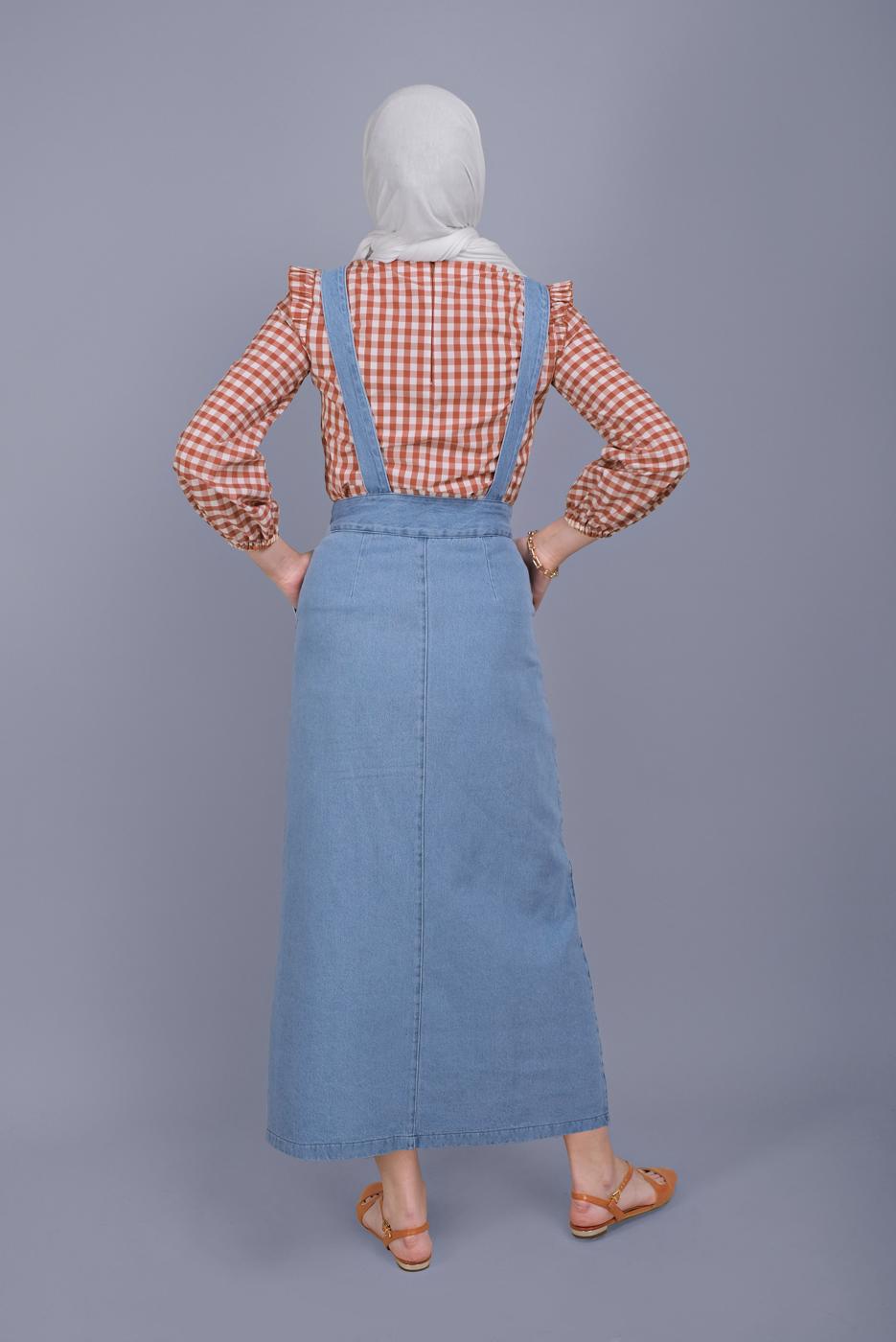 Vêtements hijab BLEU MARINE SALOPES EN DENIM BOUTONS 442 