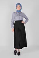 Tesettür giyim SİYAH PİLİSELİ ETEK 1961