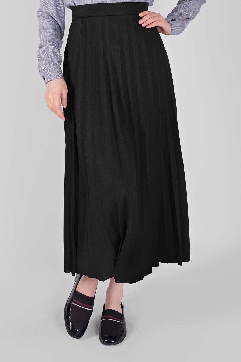 Tesettür giyim SİYAH PİLİSELİ ETEK 1961