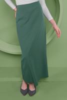 Tesettür giyim YEŞİL ALVİNA DÜZ KESİM ETEK T 60060