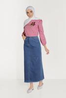 Hijab clothing NAVY BLUE ALVİNA POCKET DETAIL SKIRT 60078