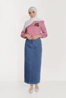 Hijab clothing NAVY BLUE ALVİNA POCKET DETAIL SKIRT 60078