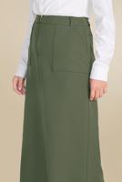 Hijab clothing KHAKI ALVİNA ZIPPERED SKIRT WITH POCKET 60082 