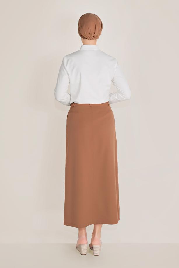 Hijab clothing TABA ALVİNA ZIPPERED SKIRT WITH POCKET 60082  - TRENDTESETTÜR