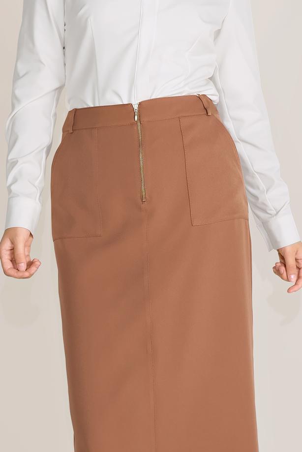 Hijab clothing TABA ALVİNA ZIPPERED SKIRT WITH POCKET 60082  - TRENDTESETTÜR