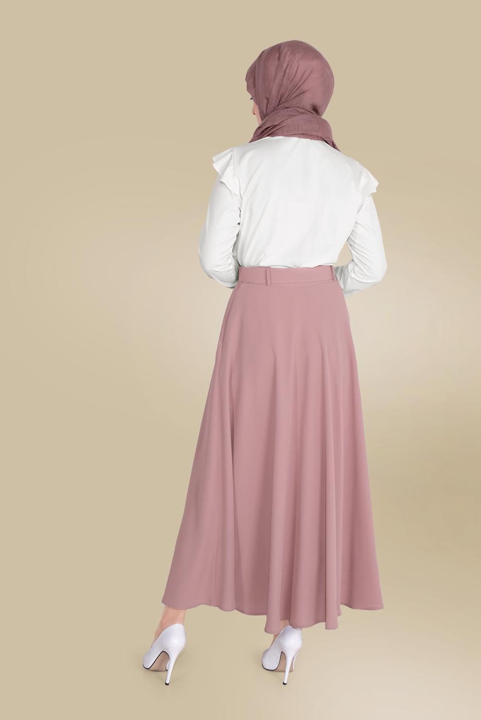 Tesettür giyim PUDRA SALAŞ ÇAN ETEK T 60085