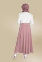 Tesettür giyim PUDRA SALAŞ ÇAN ETEK T 60085