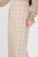 Tesettür giyim BEJ  ALVİNA KARELİ ETEK 60092