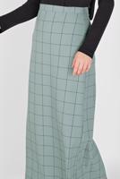 Tesettür giyim YEŞİL  ALVİNA KARELİ ETEK 60092