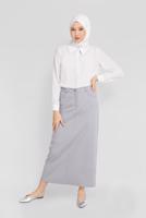 Tesettür giyim GRİ ALVİNA PAMUKLU ETEK T 60154 