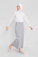 Tesettür giyim GRİ ALVİNA PAMUKLU ETEK T 60154 