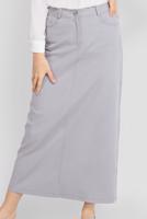 Tesettür giyim GRİ ALVİNA PAMUKLU ETEK T 60154 