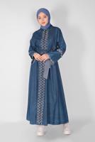 Vêtements hijab BLEU MARINE COUCHE DE FINITION DENIM À MANCHES LARGES 3317