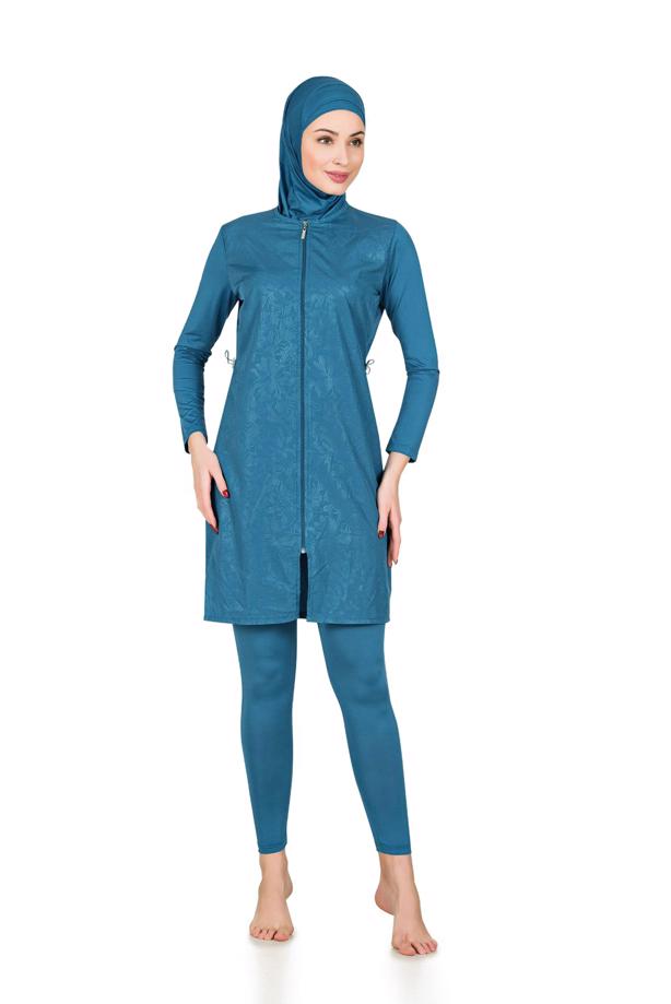 Tesettür giyim  BÜZGÜLÜ FERMUARLI TESETTÜR MAYO 0443  - TRENDTESETTÜR