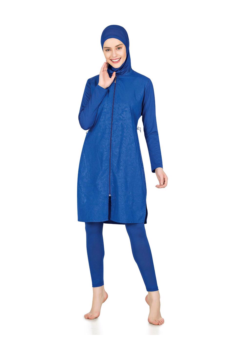 Vêtements hijab BLEU MARINE MAILLOT DE BAIN HIJAB ZIPPERES  0443 