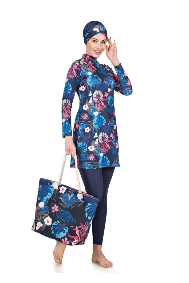 Vêtements hijab  MIX PATTERNED HIJAB SWIMSUIT  0623  - TRENDTESETTÜR