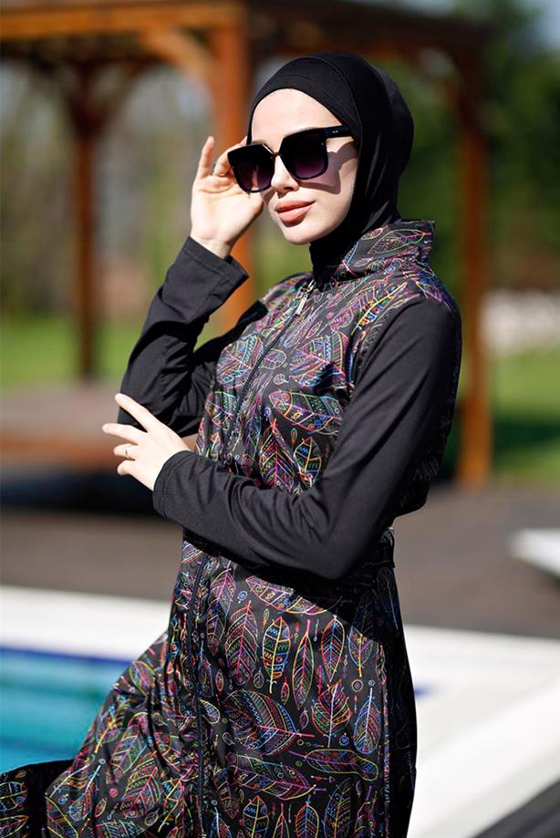 Vêtements hijab  PRINTED HIJAB SWIMSUIT 1012  - TRENDTESETTÜR