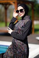 Tesettür giyim MOR DESENLİ TESETTÜR MAYO 1012